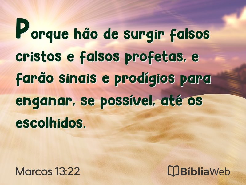 Marcos 13:22 em imagem para compartilhar