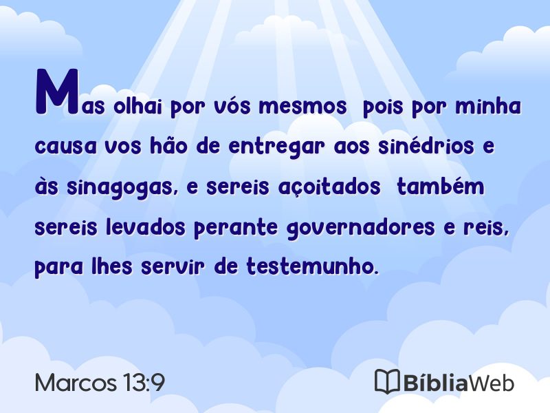 Marcos 13:9 em imagem para compartilhar