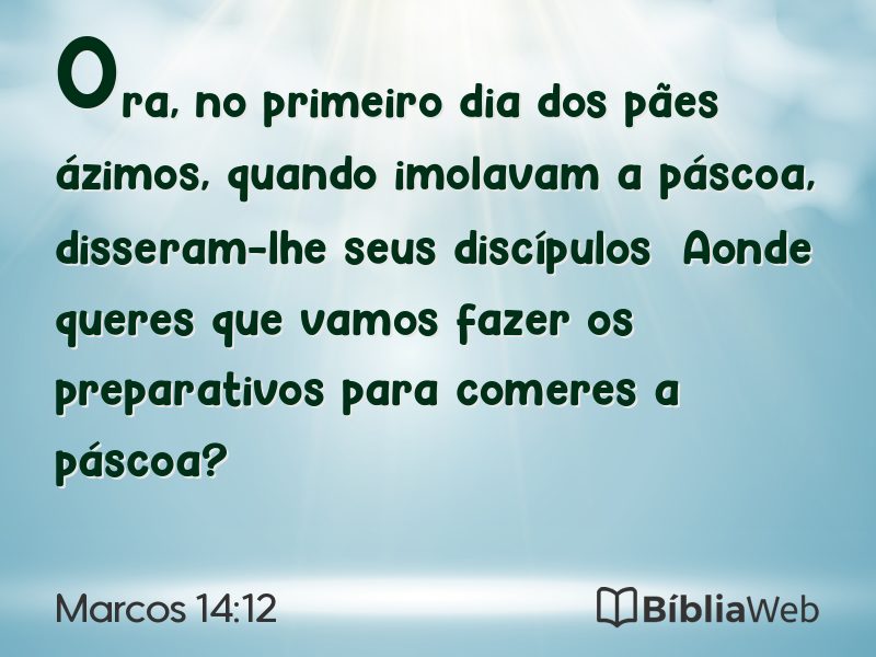 Marcos 14:12 em imagem para compartilhar