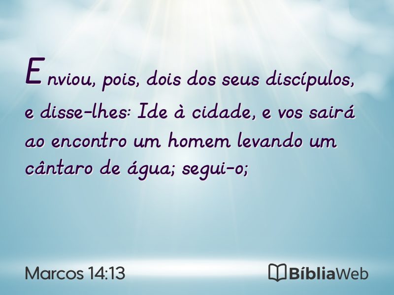 Marcos 14:13 em imagem para compartilhar