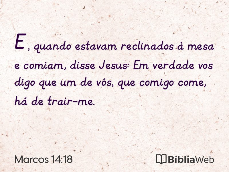 Marcos 14:18 em imagem para compartilhar