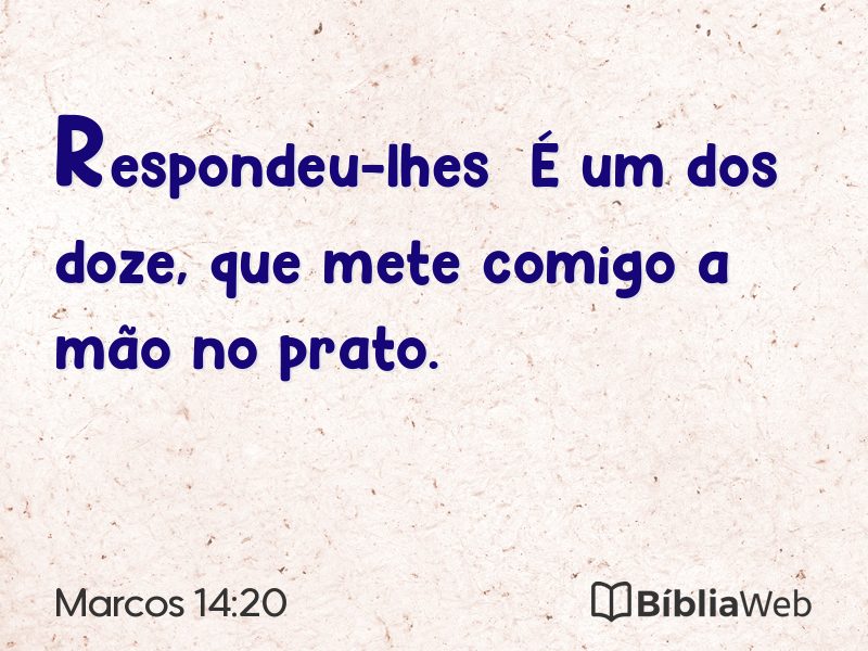 Marcos 14:20 em imagem para compartilhar