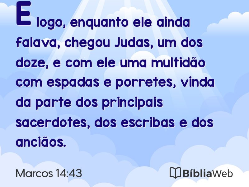 Marcos 14:43 em imagem para compartilhar