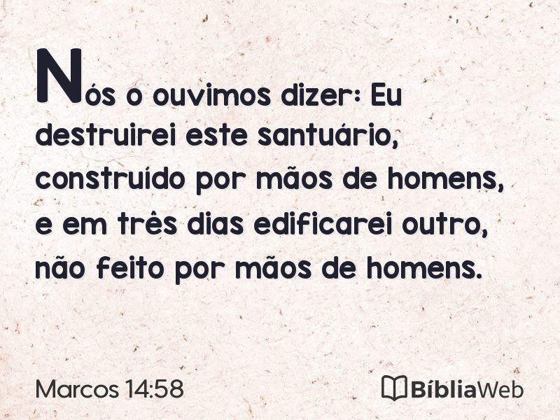 Marcos 14:58 em imagem para compartilhar