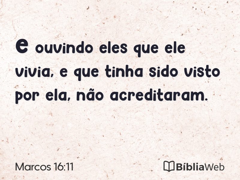 Marcos 16:11 em imagem para compartilhar