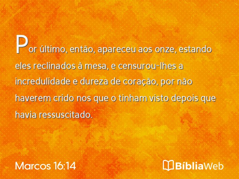 Marcos 16:14 em imagem para compartilhar
