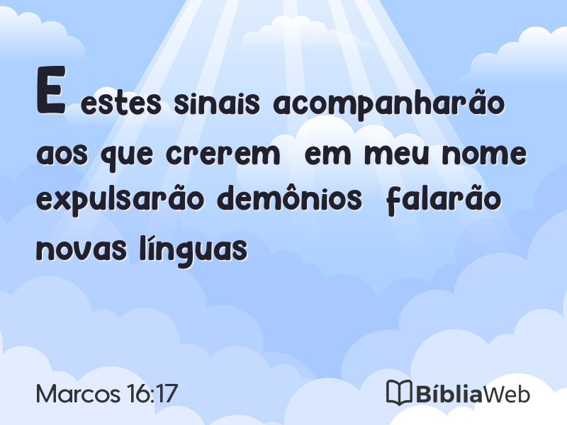 Marcos 16:17 em imagem para compartilhar