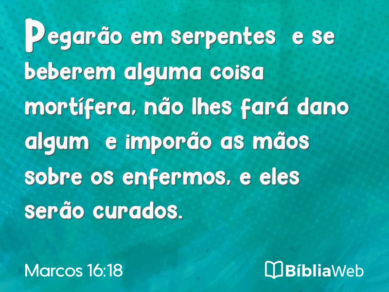 Marcos 16:18 em imagem para compartilhar