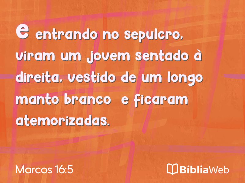 Marcos 16:5 em imagem para compartilhar