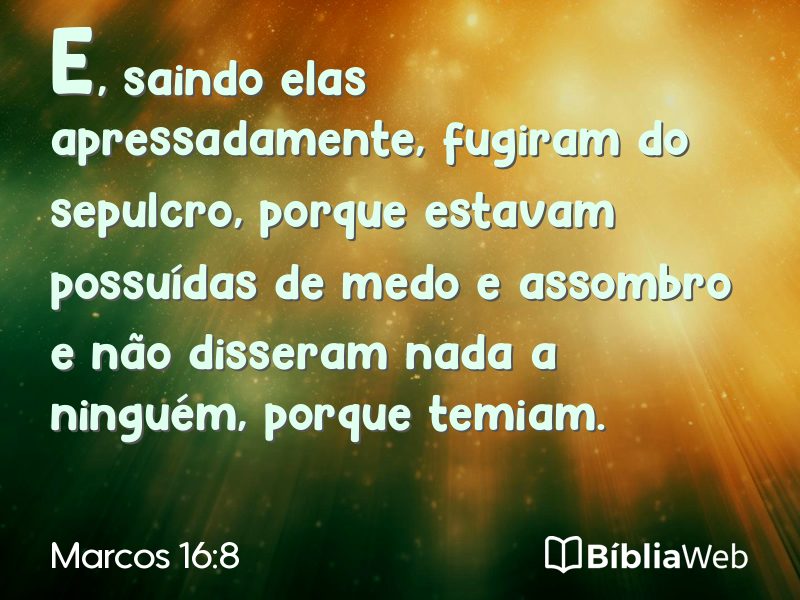 Marcos 16:8 em imagem para compartilhar