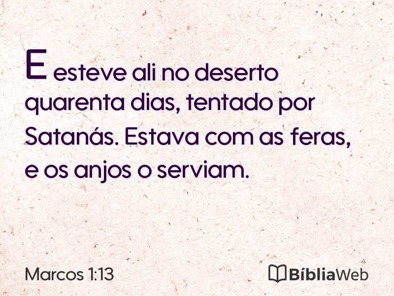 Marcos 1:13 em imagem para compartilhar