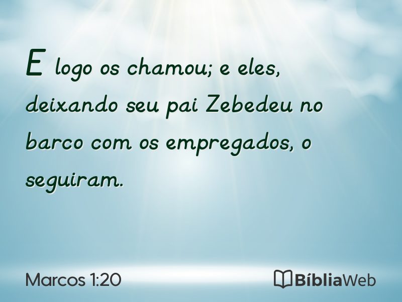 Marcos 1:20 em imagem para compartilhar