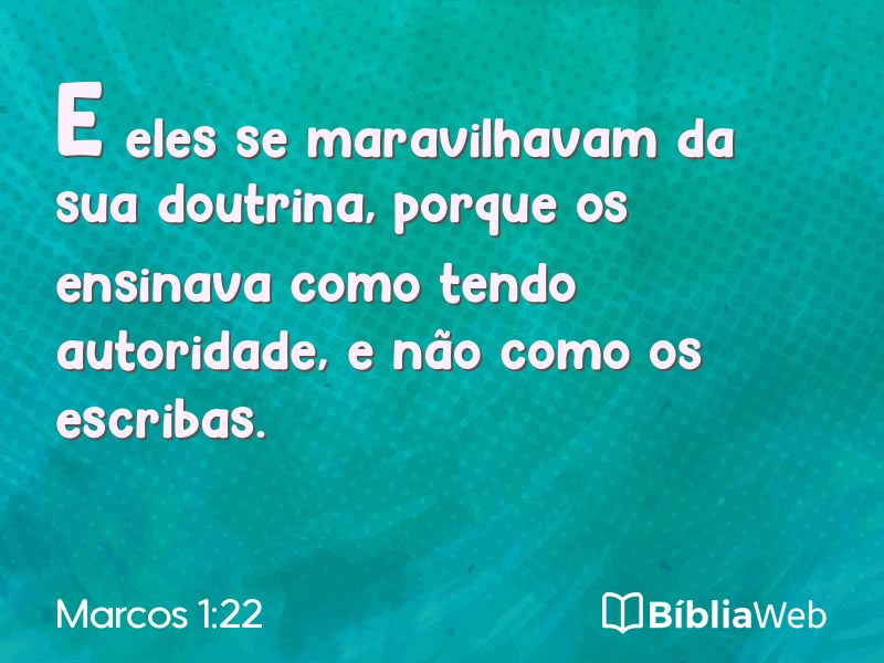 Marcos 1:22 em imagem para compartilhar