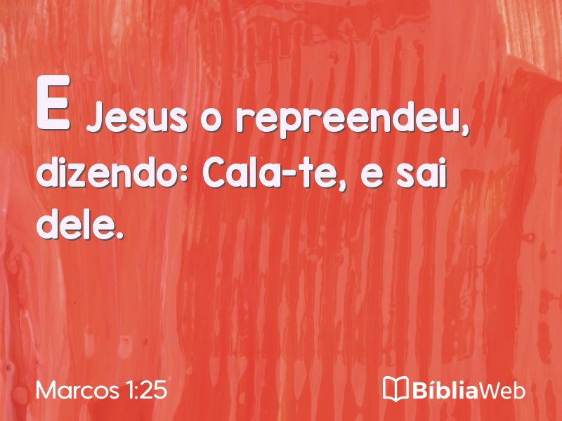 Marcos 1:25 em imagem para compartilhar