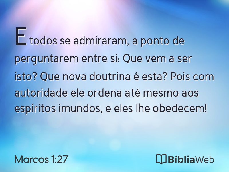 Marcos 1:27 em imagem para compartilhar