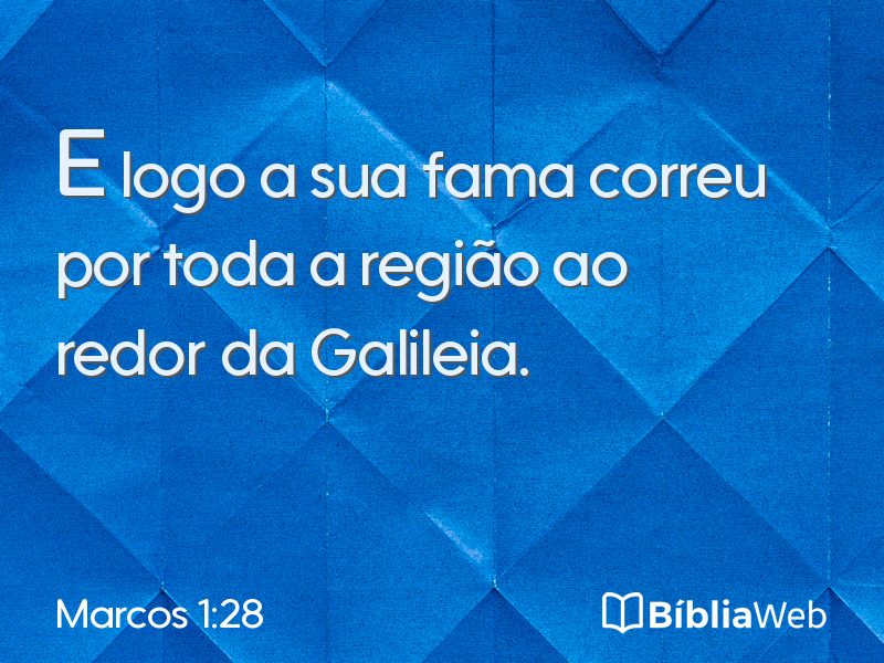 Marcos 1:28 em imagem para compartilhar