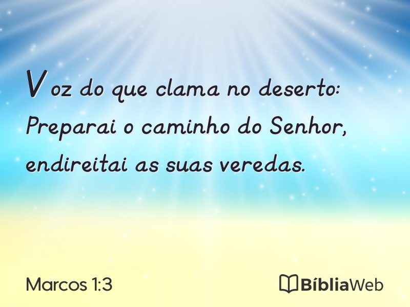 Marcos 1:3 em imagem para compartilhar