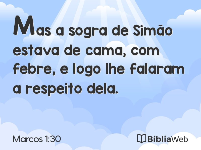 Marcos 1:30 em imagem para compartilhar