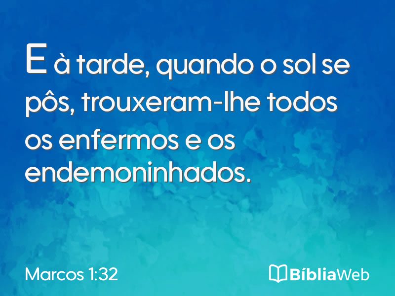 Marcos 1:32 em imagem para compartilhar