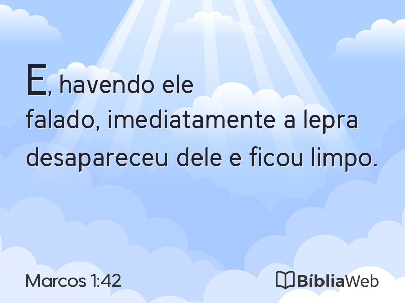 Marcos 1:42 em imagem para compartilhar