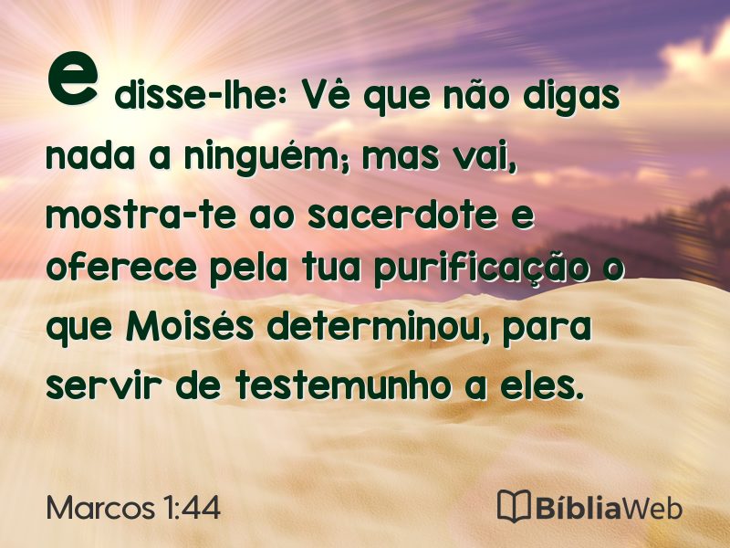 Marcos 1:44 em imagem para compartilhar