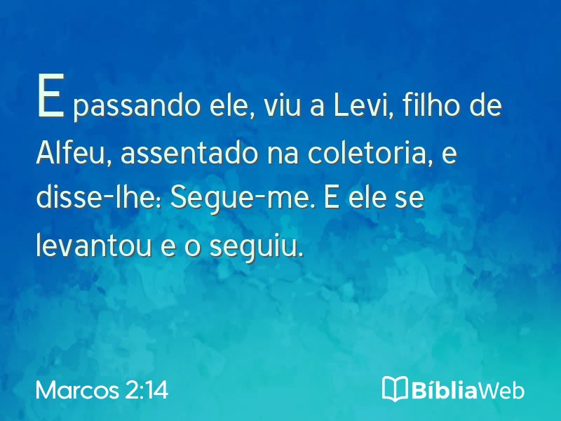 Marcos 2:14 em imagem para compartilhar