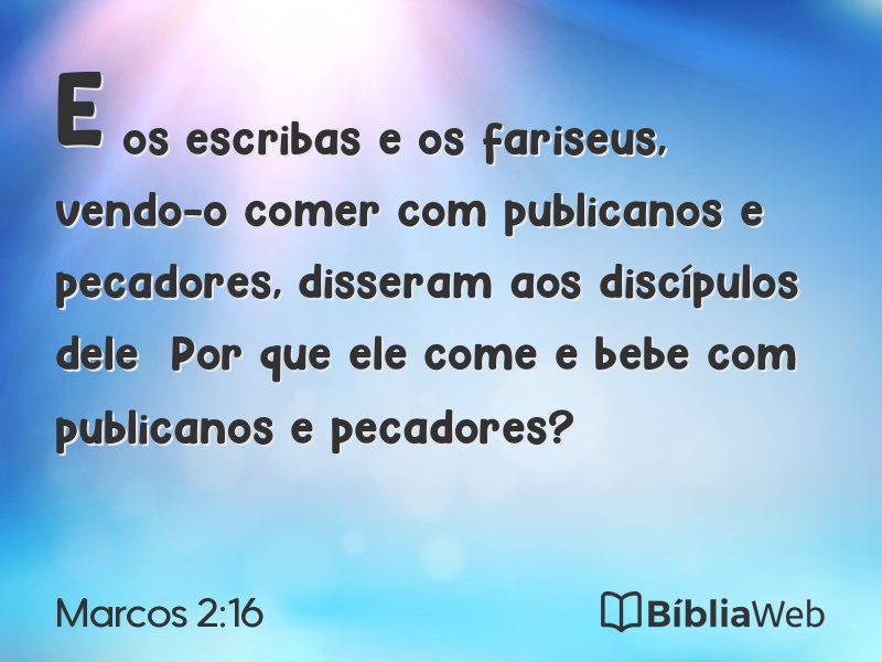 Marcos 2:16 em imagem para compartilhar