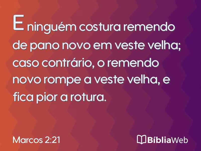 Marcos 2:21 em imagem para compartilhar