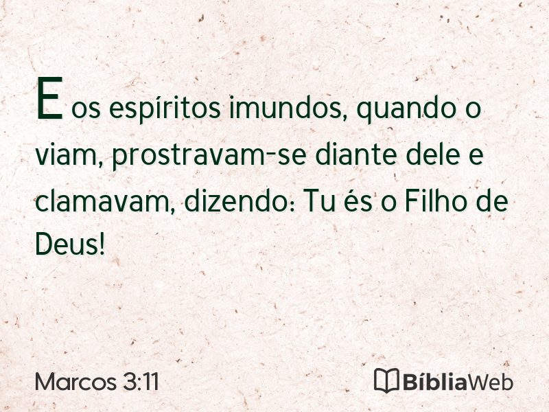 Marcos 3:11 em imagem para compartilhar