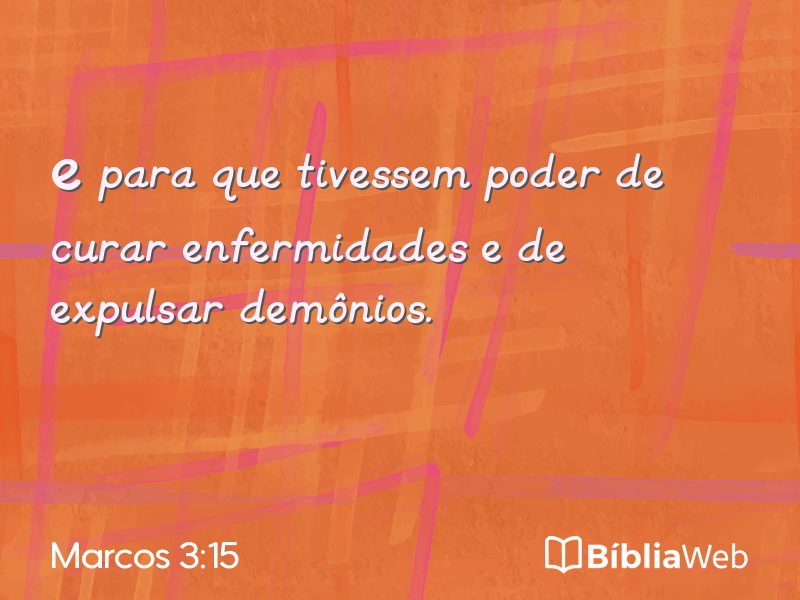 Marcos 3:15 em imagem para compartilhar