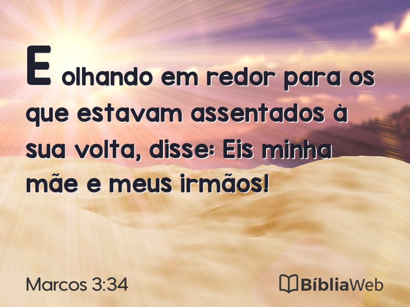 Marcos 3:34 em imagem para compartilhar