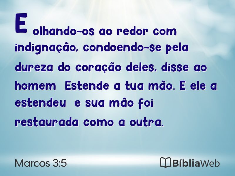 Marcos 3:5 em imagem para compartilhar