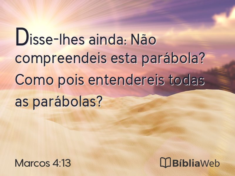 Marcos 4:13 em imagem para compartilhar