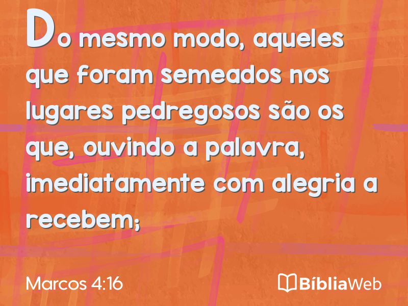 Marcos 4:16 em imagem para compartilhar