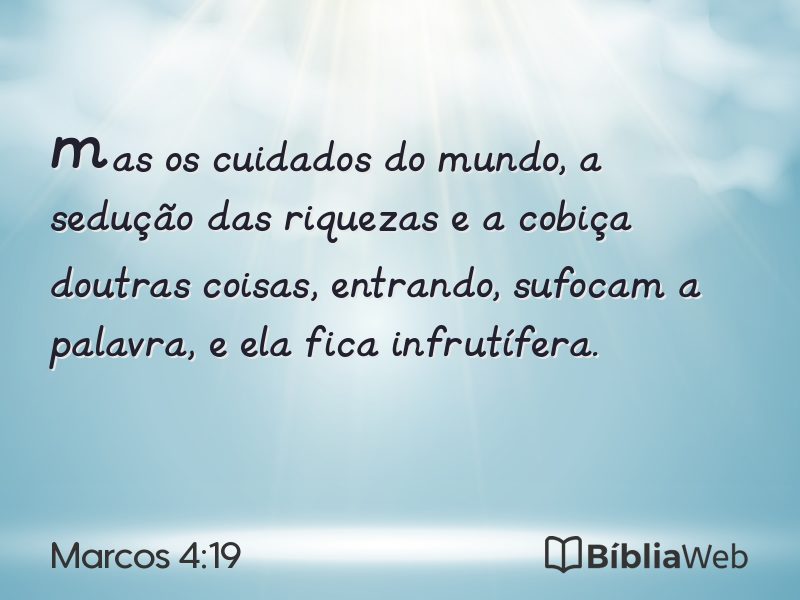 Marcos 4:19 em imagem para compartilhar
