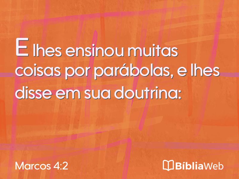 Marcos 4:2 em imagem para compartilhar