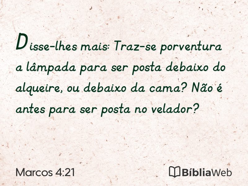 Marcos 4:21 em imagem para compartilhar