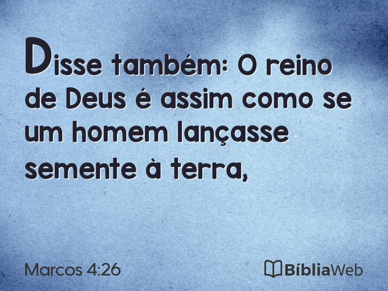 Marcos 4:26 em imagem para compartilhar