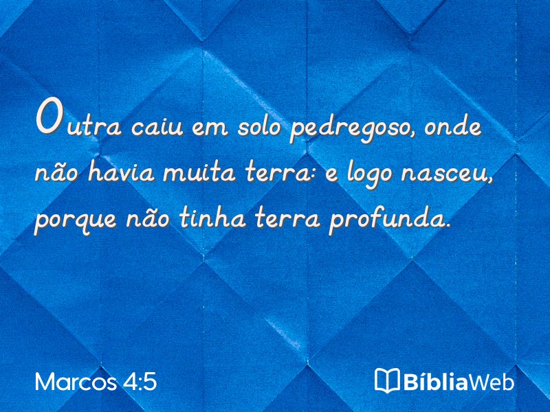 Marcos 4:5 em imagem para compartilhar