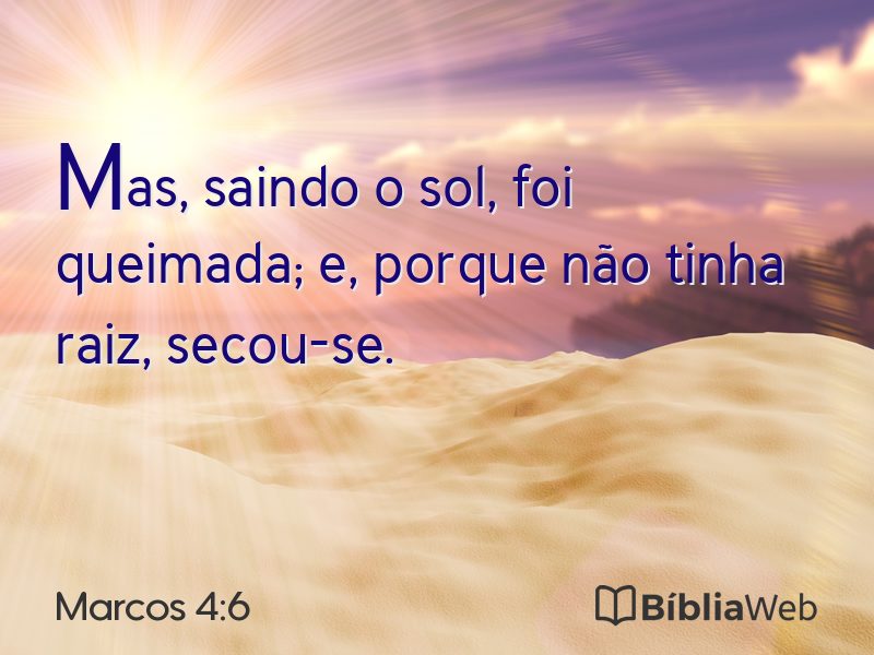 Marcos 4:6 em imagem para compartilhar