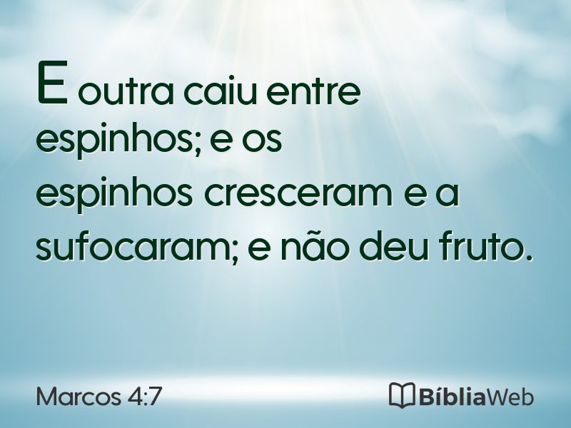 Marcos 4:7 em imagem para compartilhar