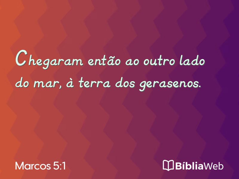 Marcos 5:1 em imagem para compartilhar