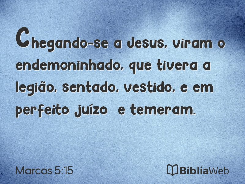 Marcos 5:15 em imagem para compartilhar