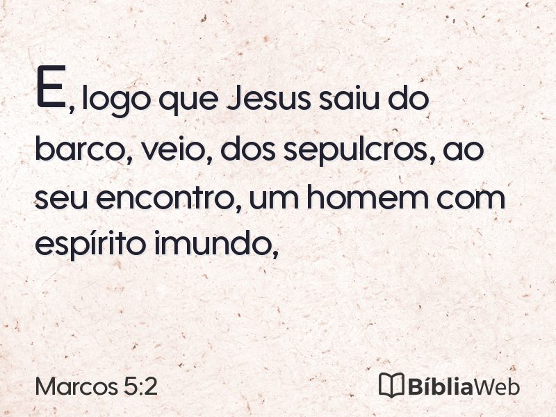 Marcos 5:2 em imagem para compartilhar