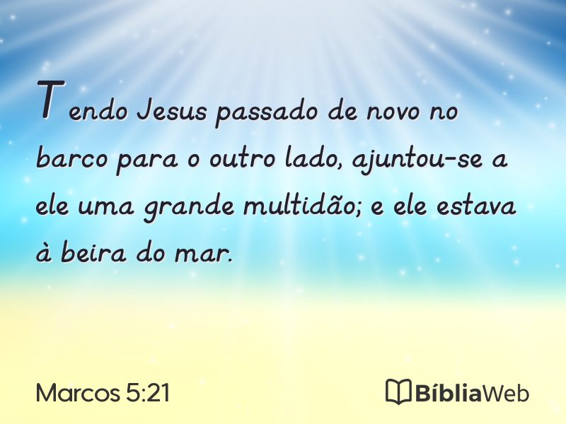 Marcos 5:21 em imagem para compartilhar