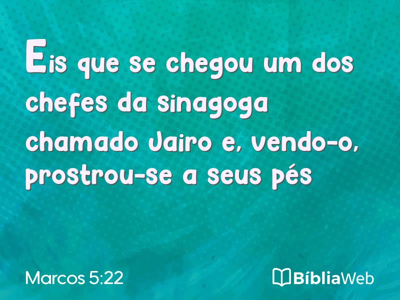 Marcos 5:22 em imagem para compartilhar