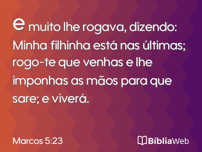 Marcos 5:23 em imagem para compartilhar