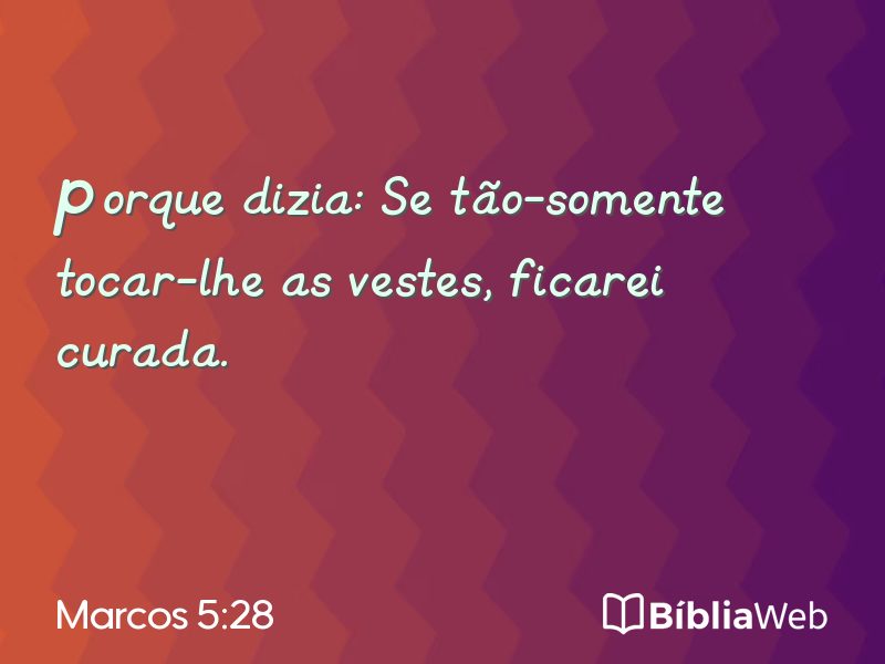 Marcos 5:28 em imagem para compartilhar