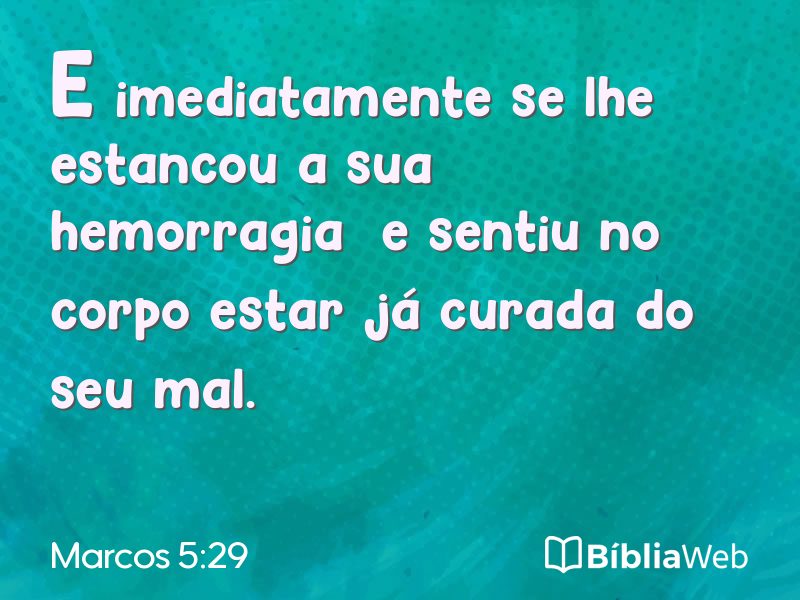 Marcos 5:29 em imagem para compartilhar