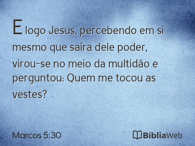 Marcos 5:30 em imagem para compartilhar